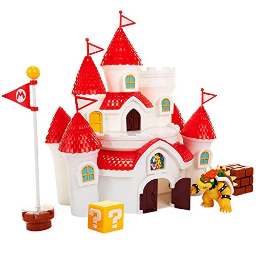 Nintendo 58541-4L Mushroom Kingdom Castle Playset Including Exclusive 2.5'/6cm Bowser Action Figure mario_brothers Deluxe Feature