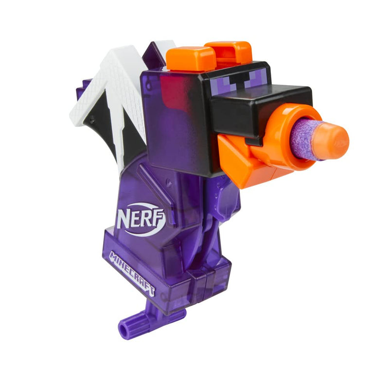 Nerf MicroShots Minecraft Ender Dragon Mini Blaster, Minecraft Dragon Mob Design, Includes 2 Official Nerf Elite Darts, Priming Handle, Multicolor