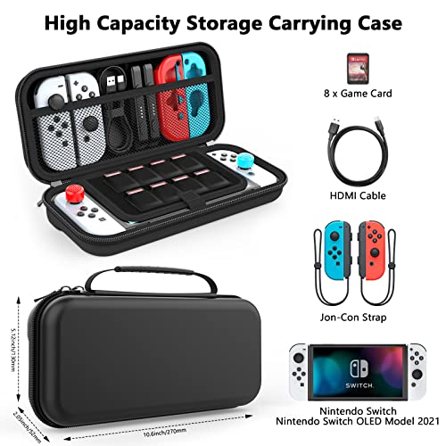 HEYSTOP Case Compatible with Nintendo Switch/Switch OLED Protective Hard Portable Travel Carry Case Shell Pouch Compatible with Nintendo Switch Console and Accessories