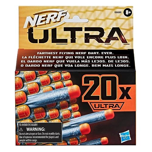 Nerf Ultra One 20-Dart Refill Pack, the Furthest Flying Nerf Darts Ever, Compatible Only with Nerf Ultra One Blasters, Black, 4.4 x 15.2 x 17.5 cm, E6600EU6