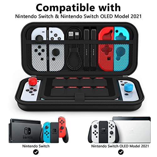 HEYSTOP Case Compatible with Nintendo Switch/Switch OLED Protective Hard Portable Travel Carry Case Shell Pouch Compatible with Nintendo Switch Console and Accessories