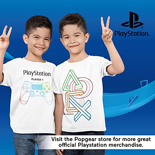 Playstation 3D Icons T-Shirt, Kids, 5-15 Years, White, Official Merchandise