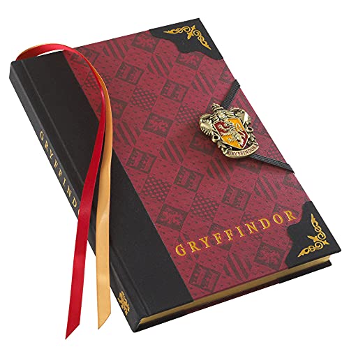 The Noble Collection Harry Potter Gryffindor Journal - 9.75in (25cm) Hardbound Lined with Gilded Edges and Die Cast Enameled Crest - Officially Licensed Film Set Movie Props Gifts