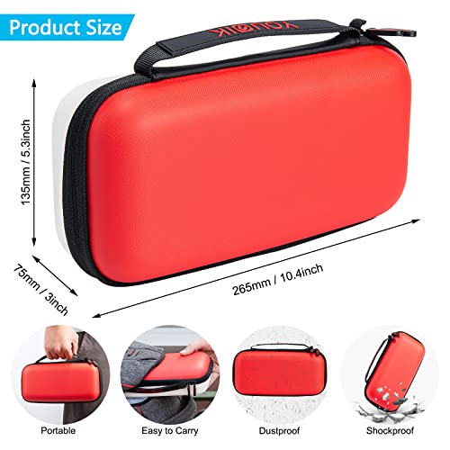 Younik Carrying Storage Case for NS Switch/Switch OLED, Large Storage Case for Switch Console & Accessories(Red and White)