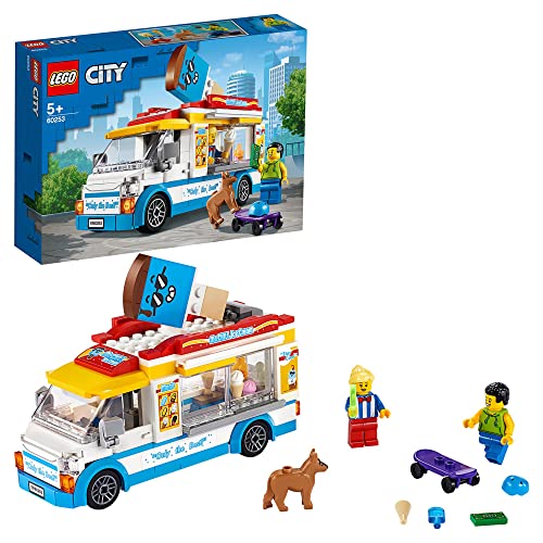 LEGO City Ice-Cream Van 60253 Playset, Featuring an Ice-Cream Van, Ice-Cream Lady and Skateboarder Minifigures, and a Cute Dog Figure; Great Gift for Kids (200 Pieces)