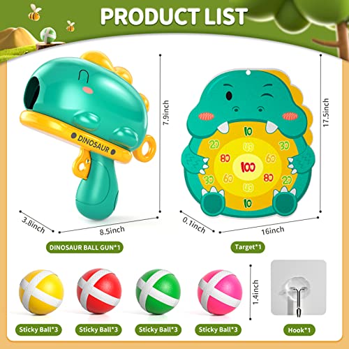 Kids Blaster Gun Shooting Games Dart Board Toys for Boys Girls Ages 3-5 6-8, Outdoor Indoor Dinosaur Dart Board for Kids Birthday Gifts, Ideas Party Game Toys Gifts for 3 4 5 6 7 Year Old Boys Kids