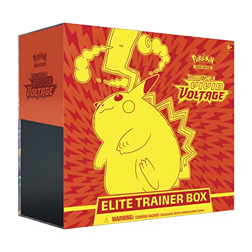 Pokémon TCG: Sword & Shield-Vivid Voltage Elite Trainer Box (8 Boosters & Premium Accessories) for ages 6+