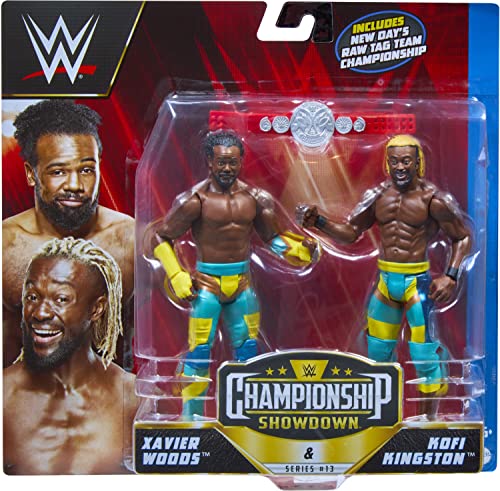 WWE Action Figure Battle Pack 2 Pack with WWE Championship Title Championship Showdown The New Day Kofi Kingston & Xavier Woods, HLL79