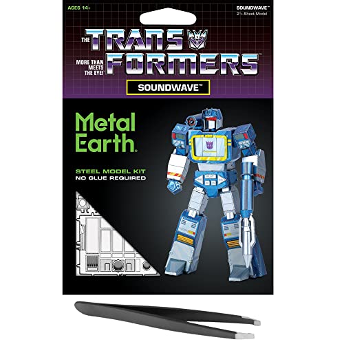 Metal Earth Fascinations Transformers Soundwave Color 3D Metal Model Kit Bundle with Tweezers