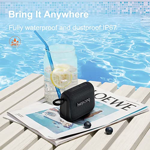 HEYSONG Waterproof Bluetooth Speaker, Portable Wireless Shower Speakers With Wireless Stereo Sound, IPX7, 24-Hour Playtime, BassUp Speaker Bluetooth For Bedroom Accessories, Gifts for Men