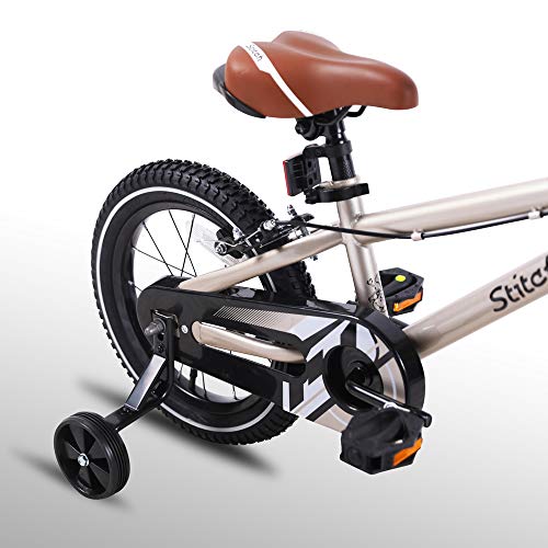 STITCH 14 Inch Kids Bike for 3-5 Ages Boys, 14" Wheels Bike for Boys With Stabilisers, Silve