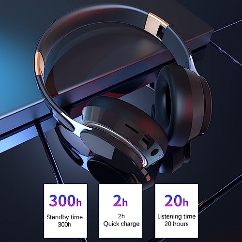 FAYAZ Wireless Headphones Over Ear, Bluetooth Headphone Wired and Wireless, Foldable Headset Hi-Fi Stereo Sound, Lightweight Wireless Headphones, with Built-in HD Mic, FM, SD/TF for PC/Home/Travel