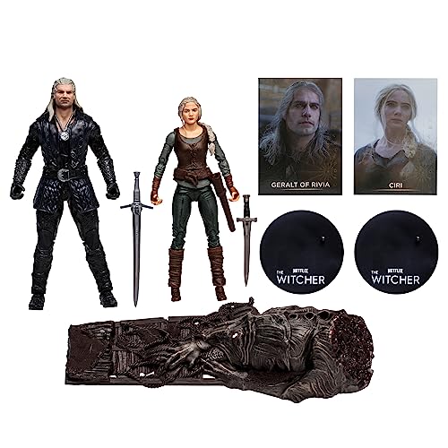 McFarlane Toys, The Witcher Ciri & Geralt of Rivia (Season 3) 7in Action Figure 2pk, Ages 12+