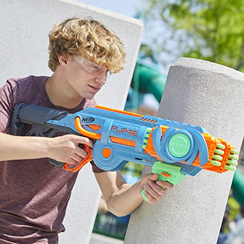 Nerf Elite 2.0 Flipshots Flip-32 Blaster, 32 Dart Barrels Flip to Double Your Firepower, 32-Dart Capacity, 32 Nerf Darts