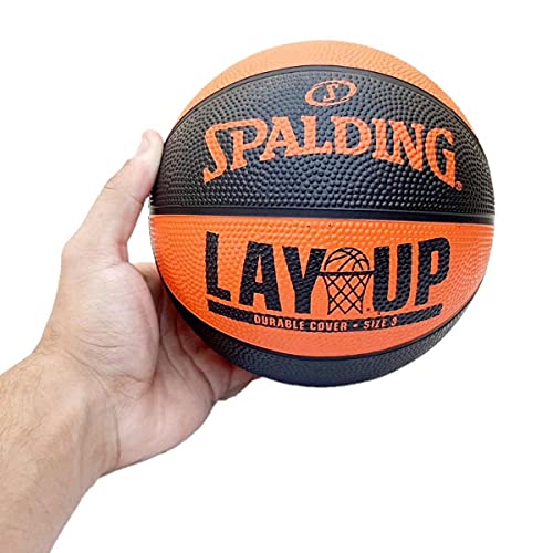 Spalding - Layup Basketball - Size 3 - Basketball - Certified Ball - High Durability - Indoor and Outdoor - Non-Slip - Excellent Grip, Orange, 6