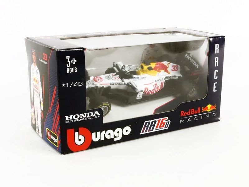 Bburago Racing 18-38155 Compatible with Red Bull Honda RB16B, No.33, Oracle Red Bull Racing, Red Bull, Formula 1, GP Turkey, M.Verstappen, 2021, 1:43, Finished Model