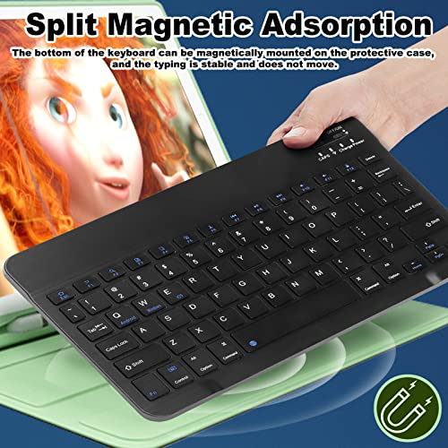 Bluetooth Keyboard, Wireless Keyboard and Mouse 2.4 USB Rechargeable Lightweight 10IN Universal Quiet Portable Mini Keyboard and Mouse set for iPad, iOS, Mac, Windows, Android Tablet Laptop-Black