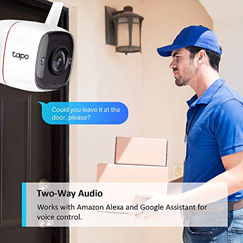 Tapo Outdoor Security Camera, Weatherproof, flexible installation, No Hub Required, Works with Alexa & Google Home, 3MP Ultra-High Definition, Automatic Siren, 2-way Audio, SD Storage (TC65)