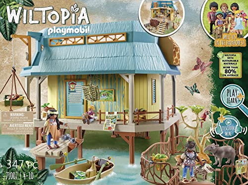 Playmobil 71007 Wiltopia Animal Care Station with Light Effects, collectable and educational animal toy for kids, sustainable toy, fun imaginative role play, playsets suitable for children ages 4+