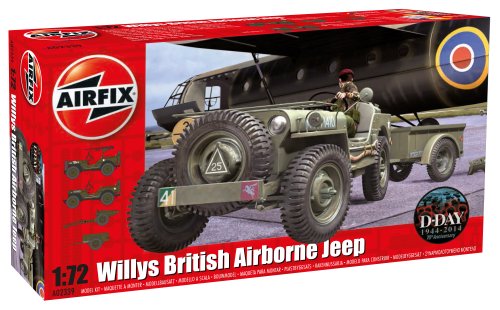 Airfix A02339 Willys MB Jeep-1:72 Scale Model Kit, Multi-Color