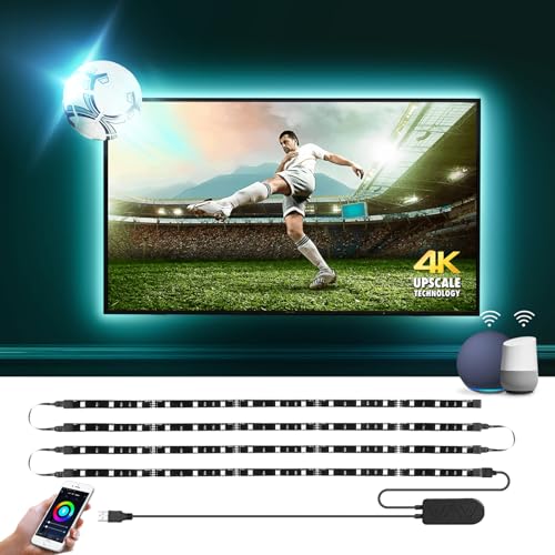 Lepro Smart LED TV Backlights, Led Strip Lights 2M for TV 32-65 inch with Voice & App Control, Timer, 16 Million Dimmable RGB Colors, Work with Alexa Google Home for TV, Kitchen Cabinet, Bedrooms
