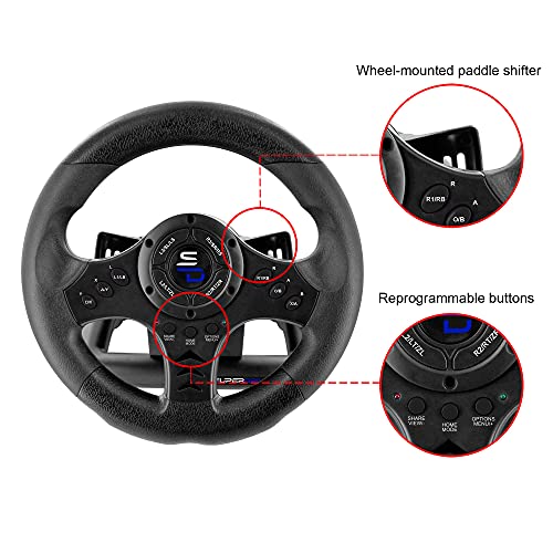 Subsonic Superdrive - SV450 Racing steering wheel with pedal and paddle shifters for Xbox Serie X/S, Switch, PS4, Xbox One, PC (programmable for all games) (Xbox Series X)