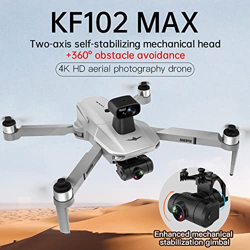 Teeggi KF102 MAX GPS Drones with Camera for Adults 4K HD, 360° Laser Obstacle Avoidance, 2-Axis Gimbal, Follow Me, FPV Professional Drone Quadcopter, 3 Batteries
