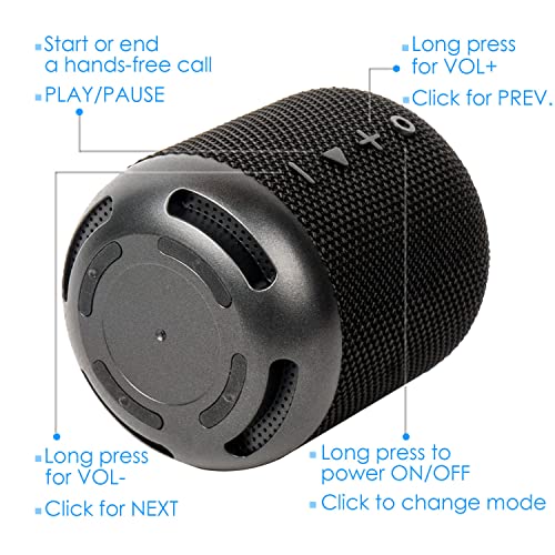 GOLDLARK Bluetooth Speaker Portable Wireless Bluetooth Speaker with 10W Enhanced Bass IPX6 Waterproof Bluetooth 5.0 Outdoor Speaker for Travel Sport,FM Radio