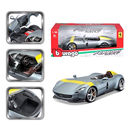 Bburago B18-16013 18-16013 Ferrari Collectible Car, Gray