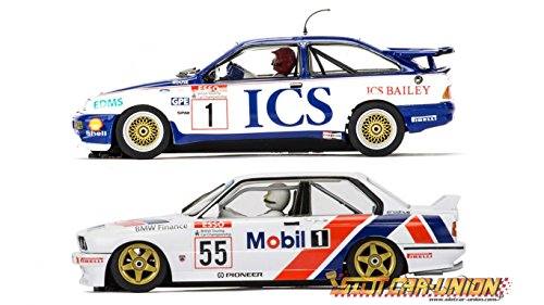 Scalextric C3693A Legends Touring Twinpack-Ford Sierra RS500 and BMW E30 Car, White