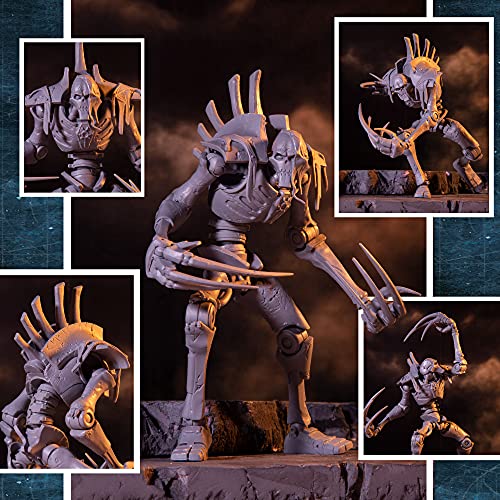 McFarlane Toys, Warhammer 40000 Necron Flayed One Action Figure with 22 Moving Parts, Unpainted Collectible Warhammer Figure with collectors stand base, Customise your figure – Ages 12+