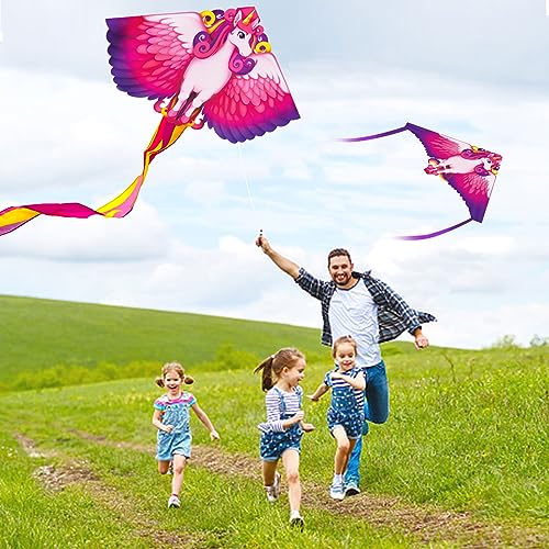 YongnKids Unicorn Kites for Children Adults Easy to Fly, Kites for Kids Boys Girls 3 Years Old and up, Kids Kite for Summer Activities Games Beach Kite Festival Party Gift Easy to Carry & Assemble