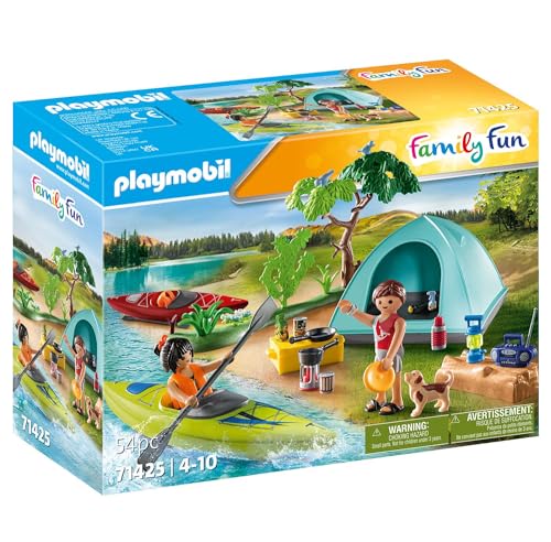Playmobil 71425 Family Fun Camping with Campfire, Outdoor Toy and Imaginative Role-Play, PlaySets Suitable for Children Ages 4+