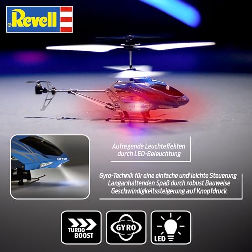 Revell Control 23982 Remote Control Helicopter "Sky Fun" With Precise 2.4 GHz Control, Gyro, 3 Channel, Easy To Fly, Very Stable, Spare Rotor Blades, 18.5cm in length