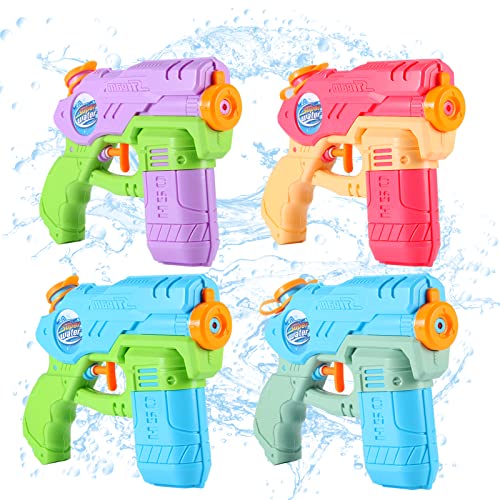Water Pistols for Kids, OMWay 4 Pack Cool Small Water Gun, Pool Toys Water Fighting Toys Soaker Blaster for Outdoor Swimming Pool Beach Party, Summer Gifts for 3 4 5 6 7 8 Year Old Boys Girls