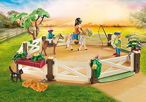 Playmobil 70995 Country Pony Farm Horseback Riding Lessons, Horse Toys, Fun Imaginative Role Play, PlaySets Suitable for Children Ages 4+