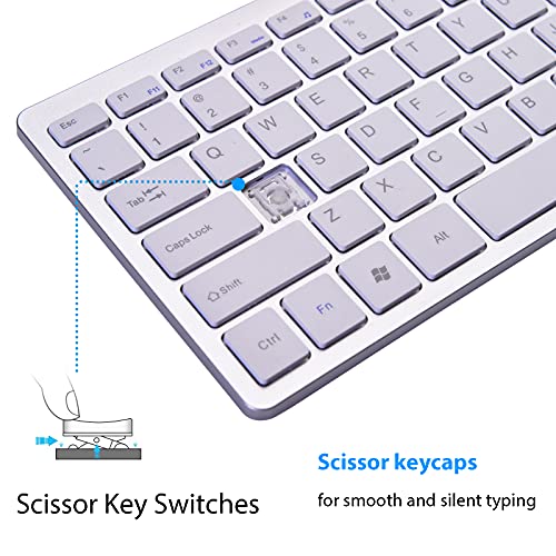 Powboro USB C Mini Keyboard Compact Small Slim Wired Keyboard USB-C Connection,Ultra Thin Design 78 Scissor Keys for Andriod, Computer, Laptop, PC,Desktop (White)