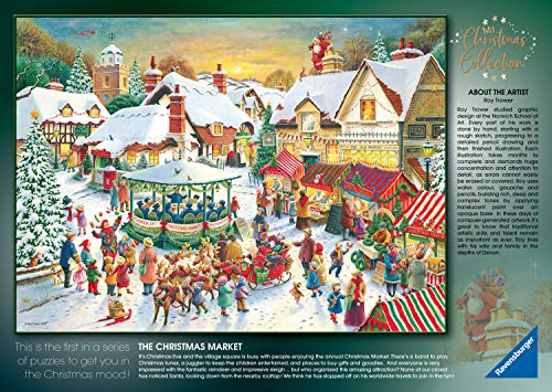Ravensburger Collection No.1 Market & Santa’s Christmas Supper 2X 500 Piece Jigsaw Puzzles for Adults and Kids Age 10 Years Up