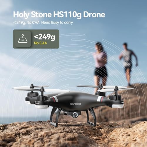 Holy Stone HS110G GPS FPV Drone with 2K HD Live Video Camera for Adults and Kids, RC Quadcopter with Auto Return Home, Altitude Hold and Follow Me, 2 Batteries, Easy to Use for Beginners