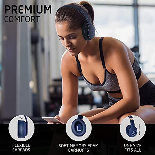 PowerLocus P6 Bluetooth Headphones Over Ear, Wireless Headphones, Super Bass Hi-Fi Stereo Sound, 40Hrs Battery Life,Soft Earmuffs, Headphones with Mic, Voice Assistant for iPhone,Android,Laptops,PC,TV