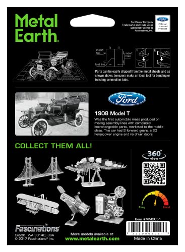 Metal Earth 1908 Ford Model T 3D Metal Model Kit Bundle with Tweezers Fascinations