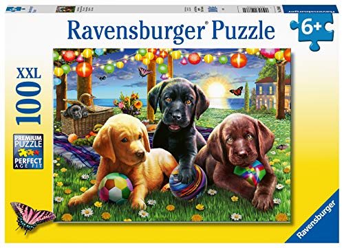 Ravensburger Puppy Picnic 100 Piece Jigsaw Puzzle With Extra Large Pieces For Kids Age 6 Years And Up