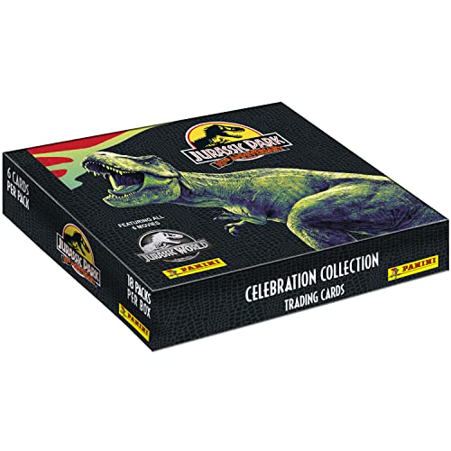 Panini 004634BOX18F Rex Jurassic Movie 3 Trading Cards-30th Anniversary Box of 18 Sleeves