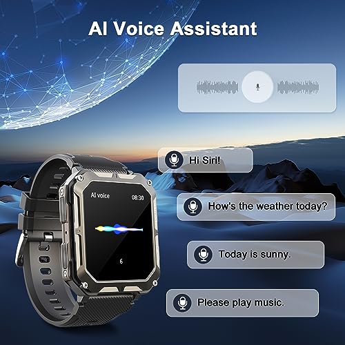 Blackview Smart Watch for Men (Bluetooth Call/Voice Assistant), 1.83" Fitness Watch with Heart Rate/SpO2/Blood Pressure/Sleep Monitor, 123 Sport Mode,IP68 Waterproof Activity Tracker for iOS Android