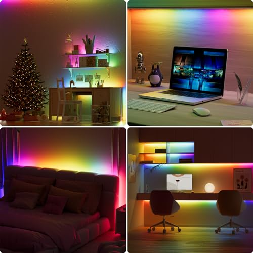 PAUTIX USB RGB Smart IC COB LED Strip 2m, 5V 360LEDs Colour-Changing Pixel Addressable RGB LED Tape Lights, Music Sync APP Control for TV Cabinet Mirror Bedroom Kitchen DIY Lighting