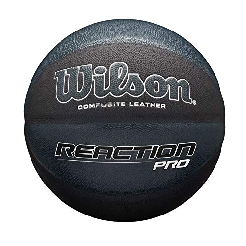 Wilson REACTION PRO SHADOW Basketball, Mixed Leather, Size: 7, For Indoor and Outdoor Use, Black, WTB10135XB07