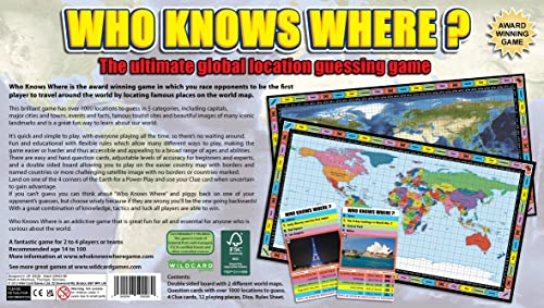 Wild Card Games Who Knows Where? - The Global Location Guessing Family Board Game