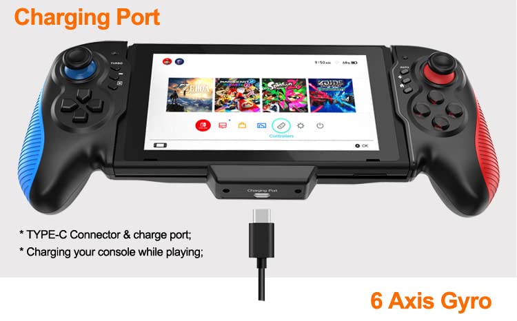 ZUJO Pro Controller for Nintendo Switch/Switch OLED, Joy-Cons Replacement, Gamepad Case With Six Axes Gravity Sensor, Dual Motor Vibration and Turbo Function