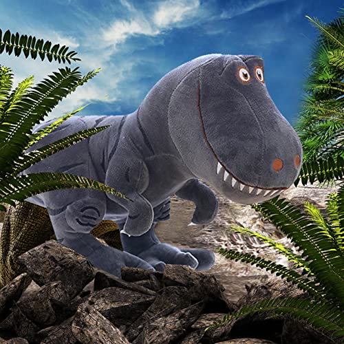 Uposao Large Dinosaur Plush Toys, 60 cm Dinosaur Plush Doll Cuddly Toy Simulation Tyrannosaurus Plush Toy Soft Stuffed Toy Cushion Animal Toy Gift for Baby, Children, Boys, Grey