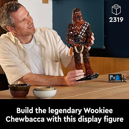 LEGO 75371 Star Wars Chewbacca Set, Collectible Wookiee Figure with Bowcaster, Minifigure and Information Plaque, Return of the Jedi 40th Anniversary Model Kit for Adults, Gift for Teens, Men, Women